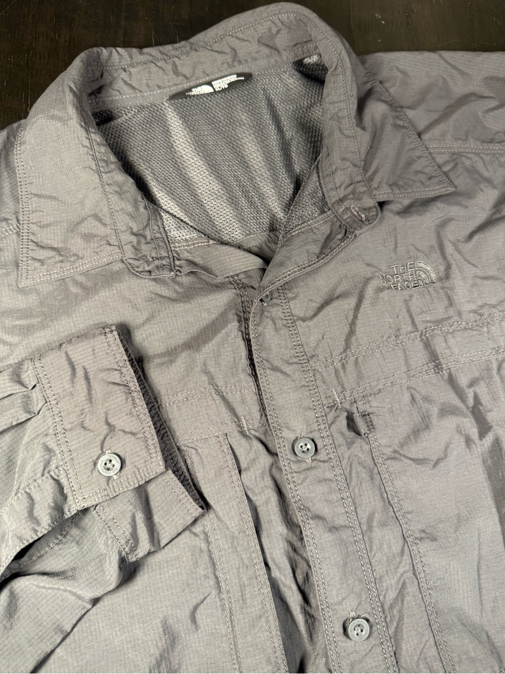 The North Face Men's XL Gray Nylon Long Sleeve Vented Trail Utility Shirt